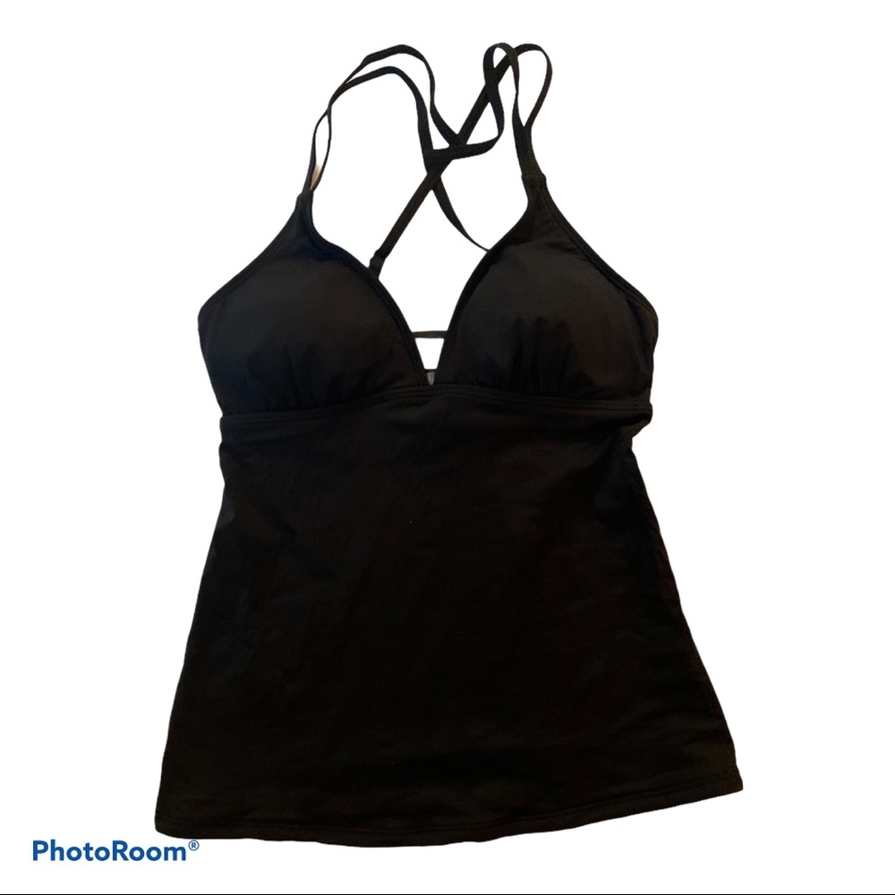 Athleta Cross Strap Tankini NWT Black Small